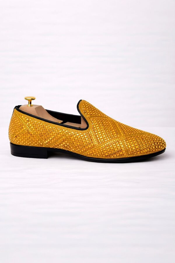 Classense Gold Textured Loafers