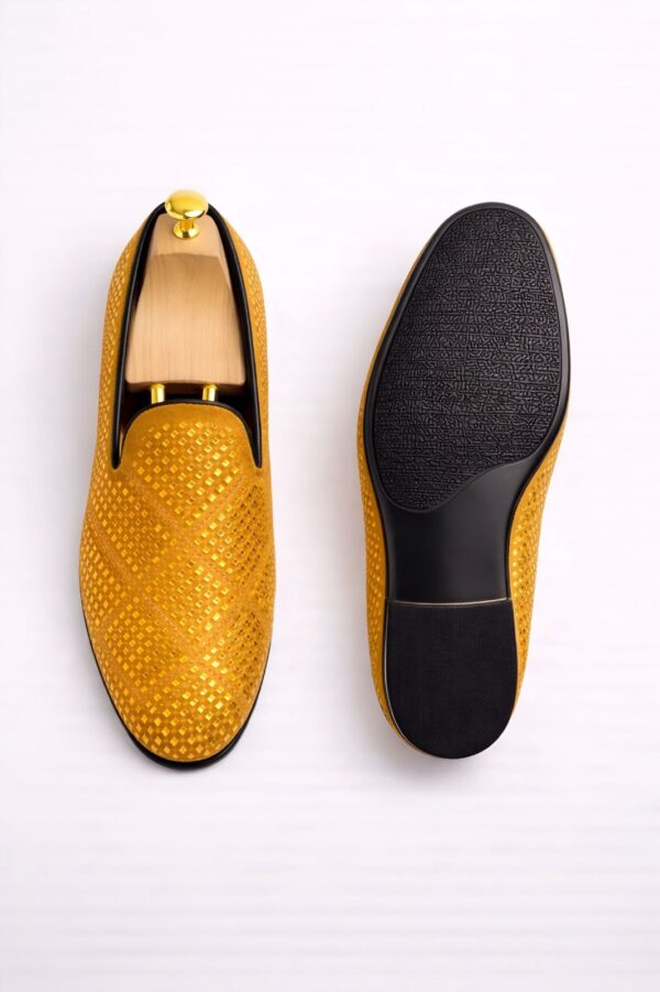 Classense Gold Textured Loafers