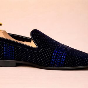Classense Navy Blue Embellished Loafers - Image 4