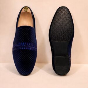 Classense Navy Blue Embellished Loafers - Image 2